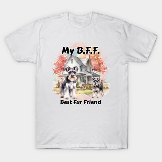 Dog - B.F.F. Schnauzer T-Shirt by KEWDesign